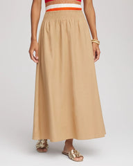 Chico's Online Cafe Aroma Smocked Pull-On Midi Skirt