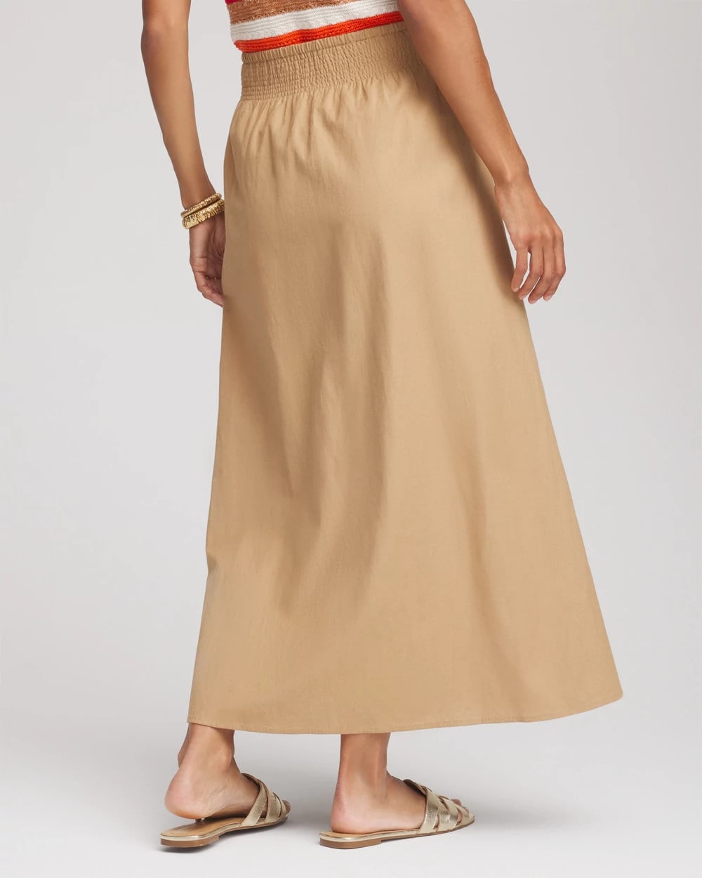 Chico's Online Cafe Aroma Smocked Pull-On Midi Skirt