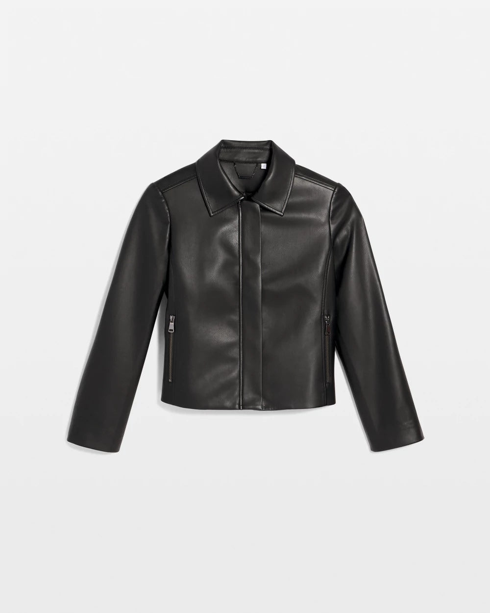Chico's Sale Black Faux Leather Zip-Front Jacket
