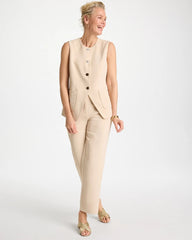 Chico's Sale Pale Sand Split Hem Crepe Vest