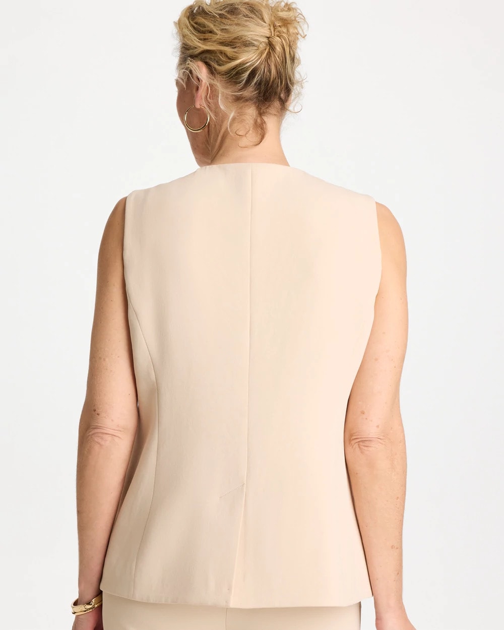 Chico's Sale Pale Sand Split Hem Crepe Vest