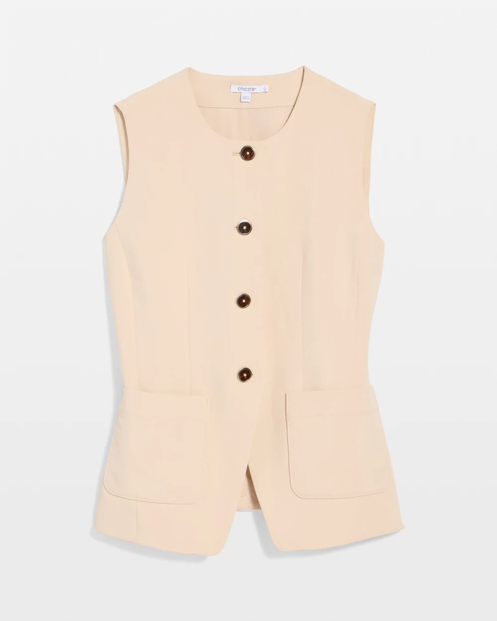 Chico's Sale Pale Sand Split Hem Crepe Vest