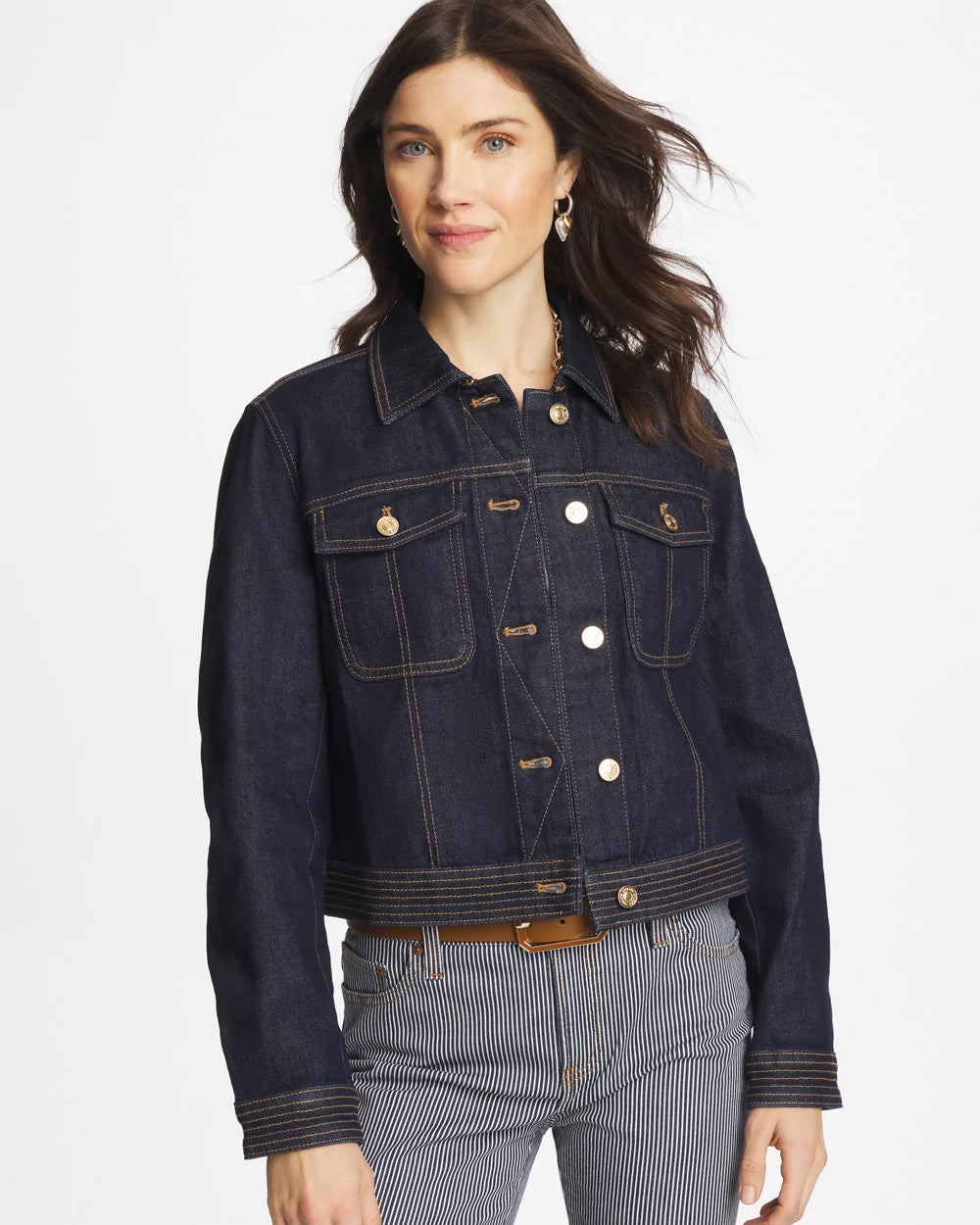 Chico's Sale Cedar Rinse Denim Trucker Jacket