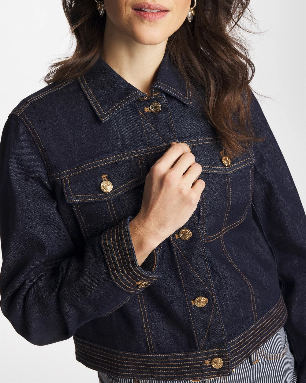 Chico's Sale Cedar Rinse Denim Trucker Jacket