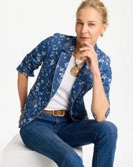 Chico's Outlet Indigo Jacquard Denim Blazer