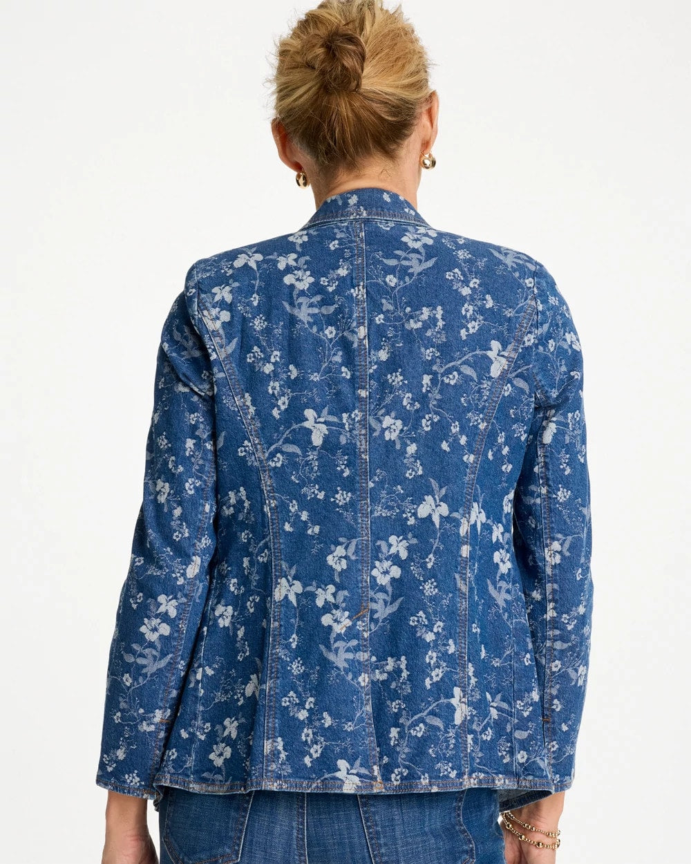 Chico's Outlet Indigo Jacquard Denim Blazer