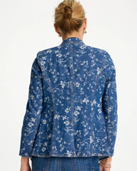 Chico's Outlet Indigo Jacquard Denim Blazer