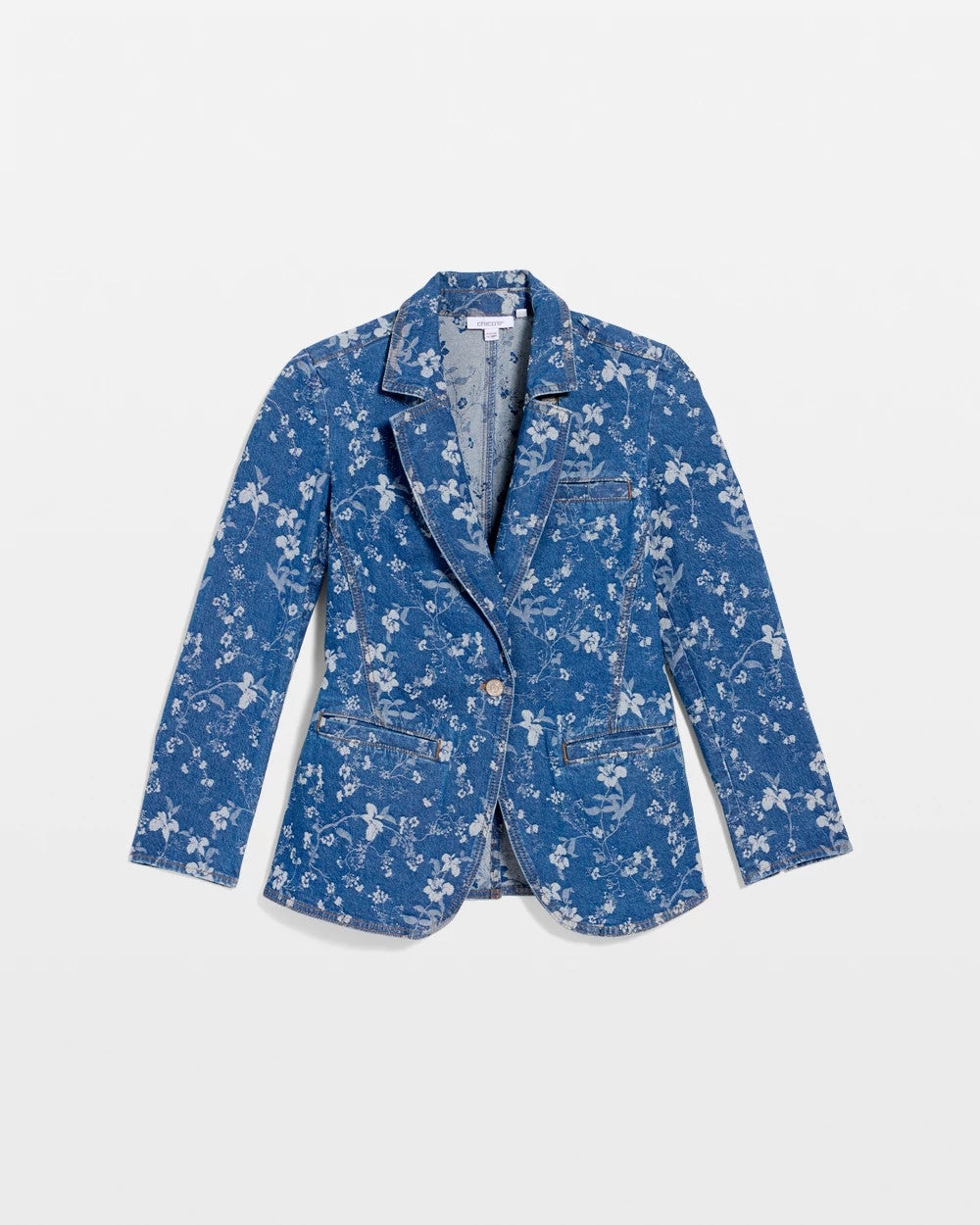 Chico's Outlet Indigo Jacquard Denim Blazer