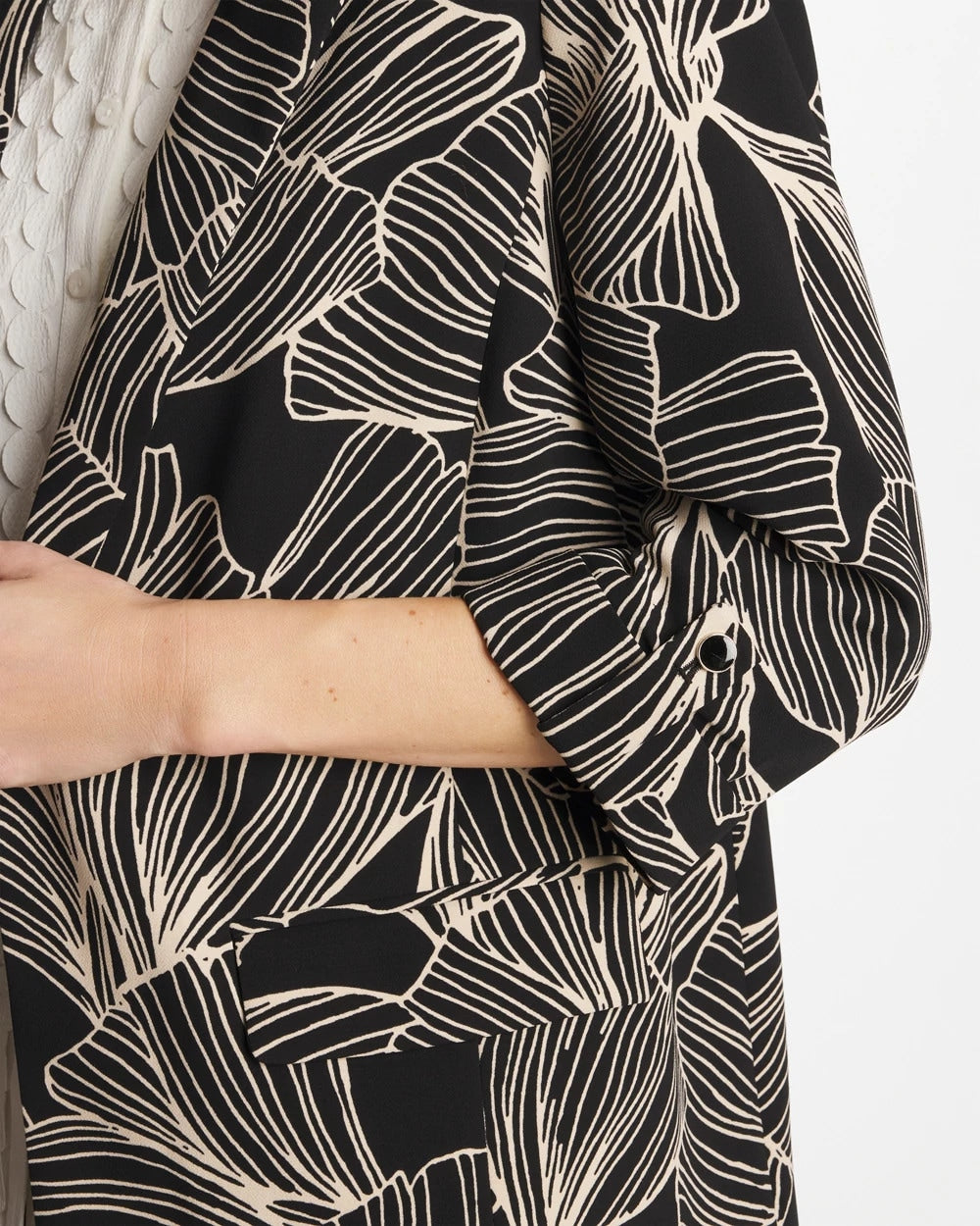 Chico's On Sale Black Ginkgo Crepe Blazer