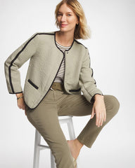 Chico's For Sale Seagrass Green Collarless Quilted Box Jacket