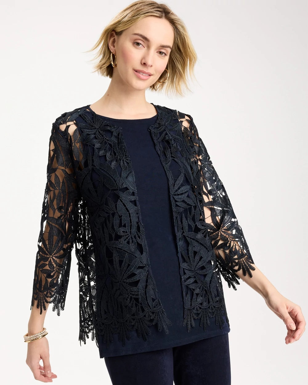 Chico's Online Travelers India Ink Travelers™ Galloon Lace Jacket