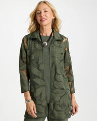 Chico's Sale Kelp Forest Travelers™ Collection Applique Embroidered Jacket