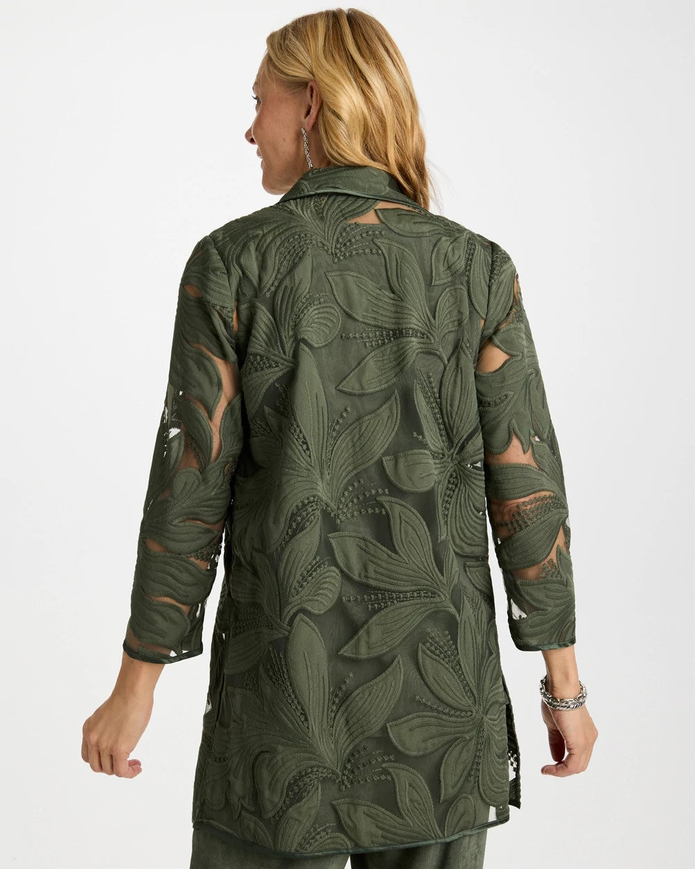 Chico's Sale Kelp Forest Travelers™ Collection Applique Embroidered Jacket