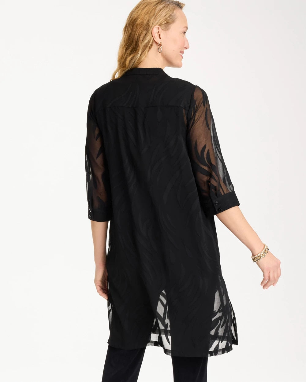 Chico's On Sale Travelers Black Travelers™ Collection Sheer Jacquard Topper