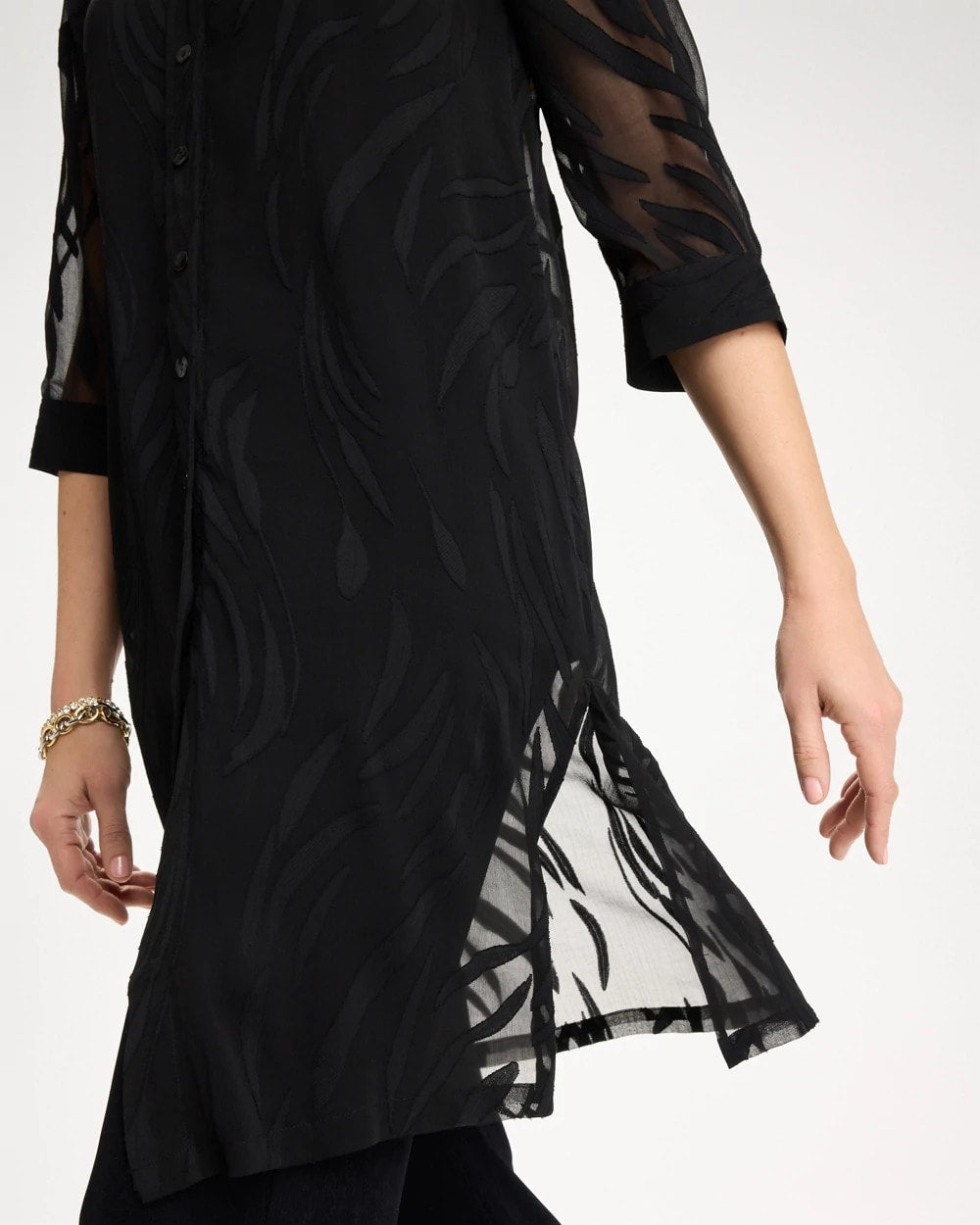 Chico's On Sale Travelers Black Travelers™ Collection Sheer Jacquard Topper