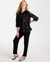 Chico's For Sale Black Travelers™ Collection Sequin Mesh Soutache Jacket
