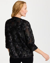 Chico's For Sale Black Travelers™ Collection Sequin Mesh Soutache Jacket