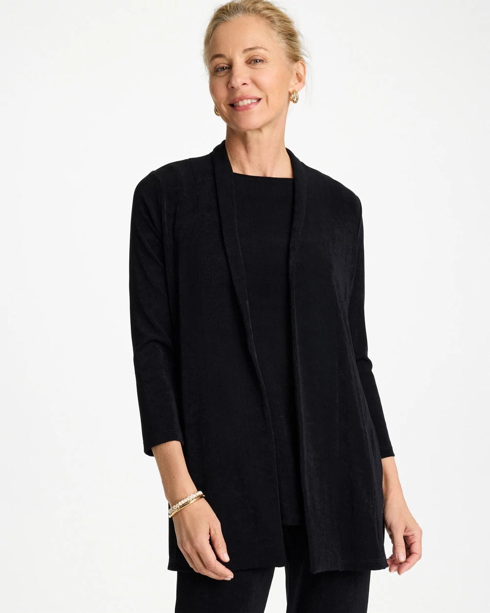 Chico's Online Travelers Black Travelers™ Classic Long Knit Jacket