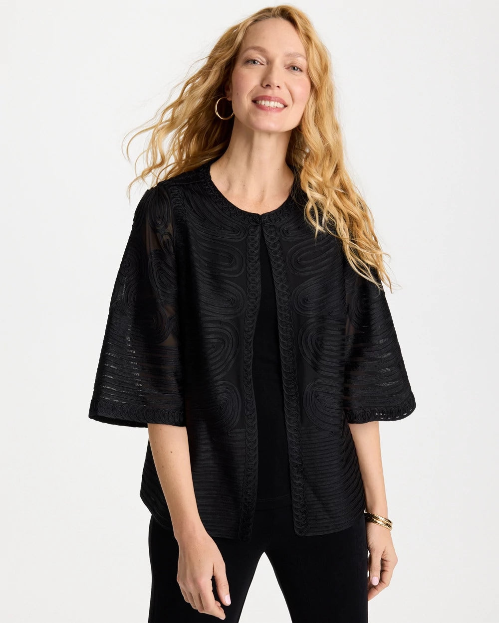 Chico's Discount Travelers Black Travelers™ Collection Soutache Jacket