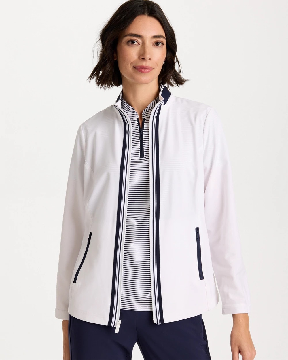 Chico's Sale Alabaster Zenergy® UPF Colorblock Jacket