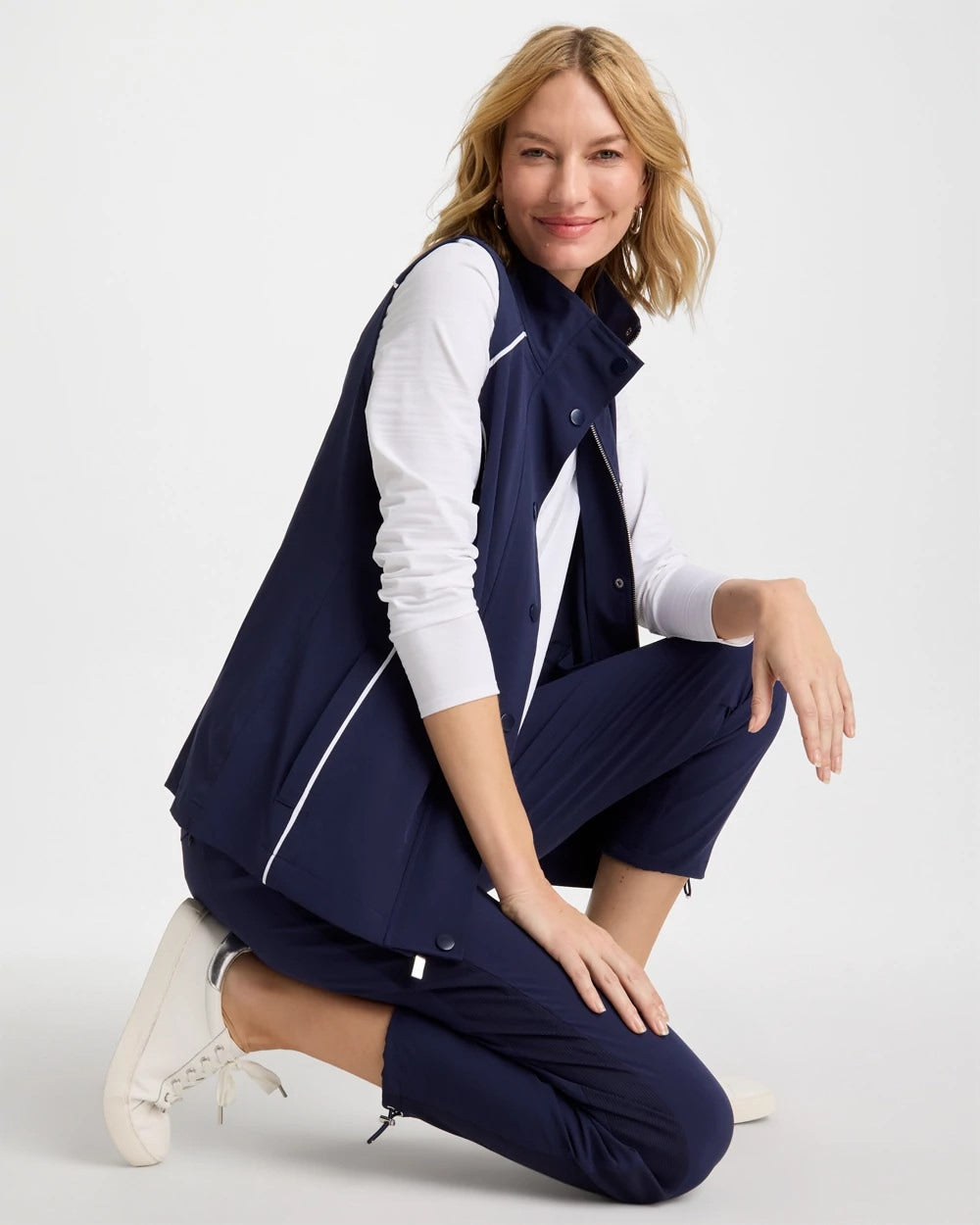 Chico's For Sale Passport Blue Zenergy® UPF Full Snap Vest