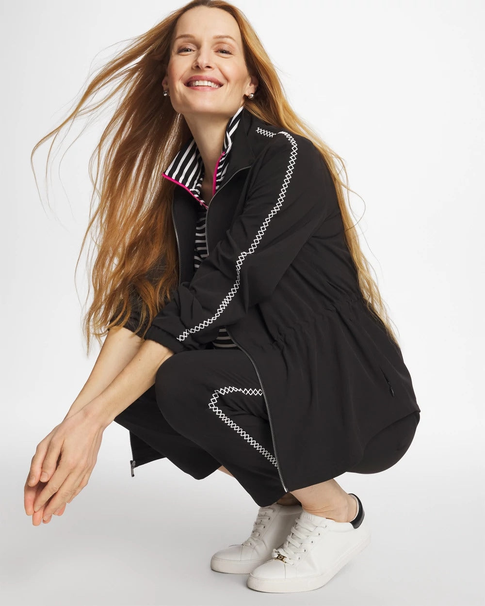 Chico's Online Black Zenergy® UPF Lattice-Trim Jacket