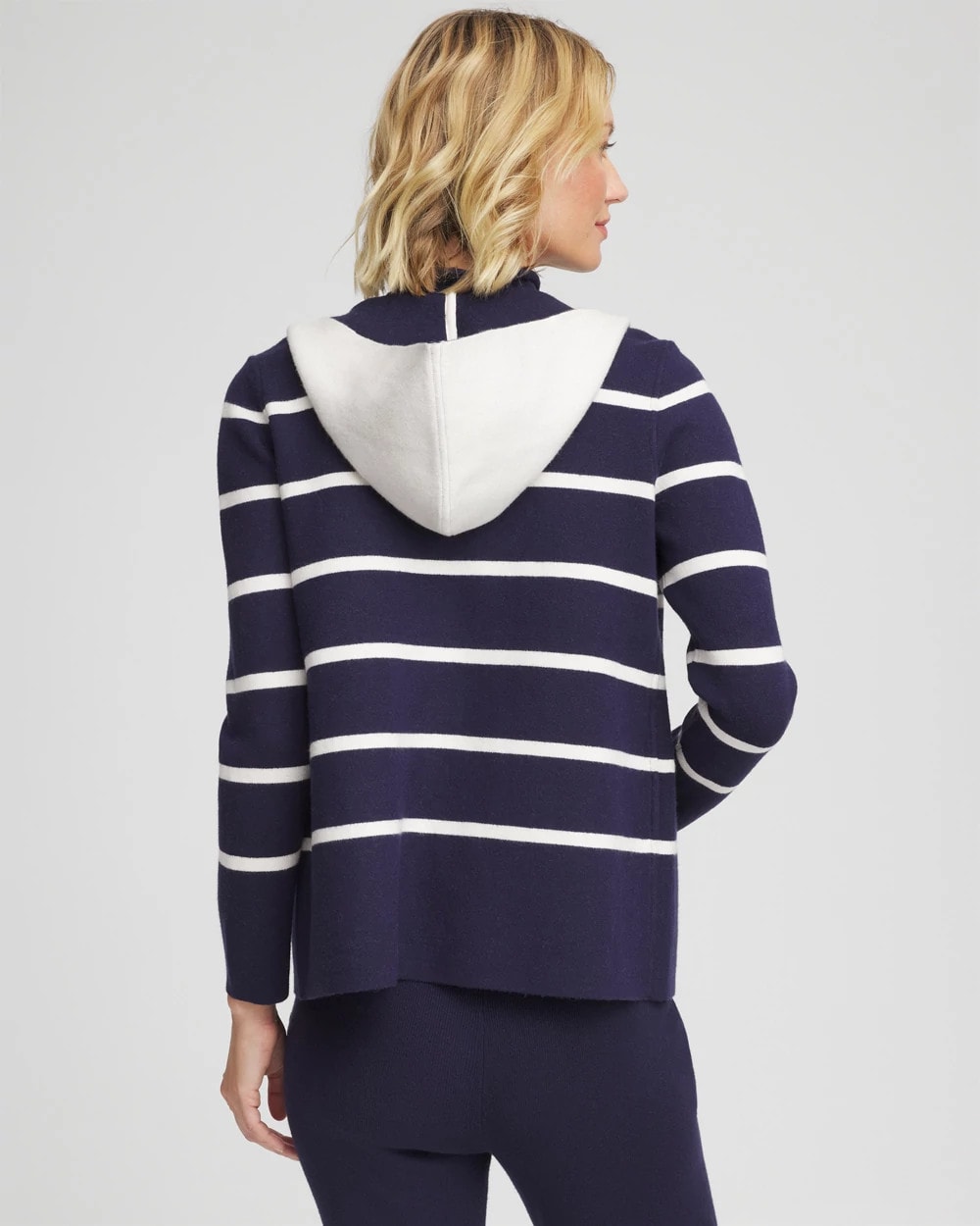 Chico's Discount Passport Blue Zenergy® Luxe Reversible Stripe Cardigan