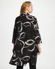 Chico's On Sale Travelers Black Travelers™ Collection Burnout Peace Lily Topper