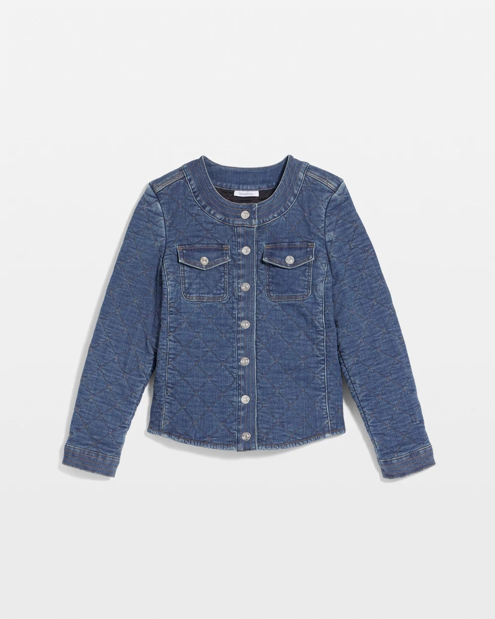 Chico's Sale Wilma Indigo Quilted Denim Jacket