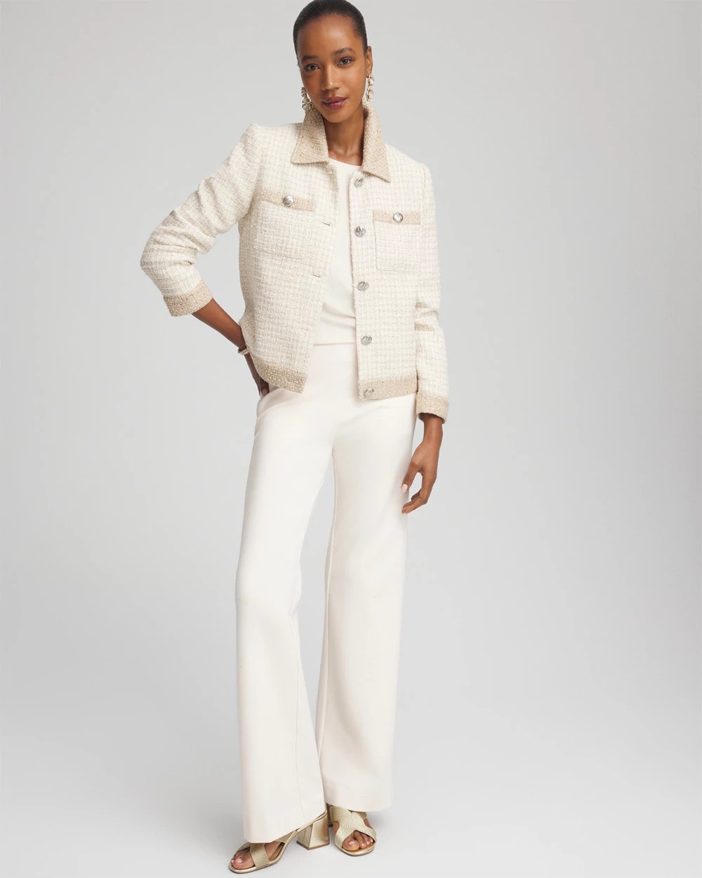 Chico's For Sale Neutral Tonal Neutral Tweed Jacket
