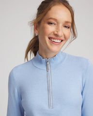 Chico's For Sale Crystal Topaz Zenergy® Luxe Half-Zip Pullover Top