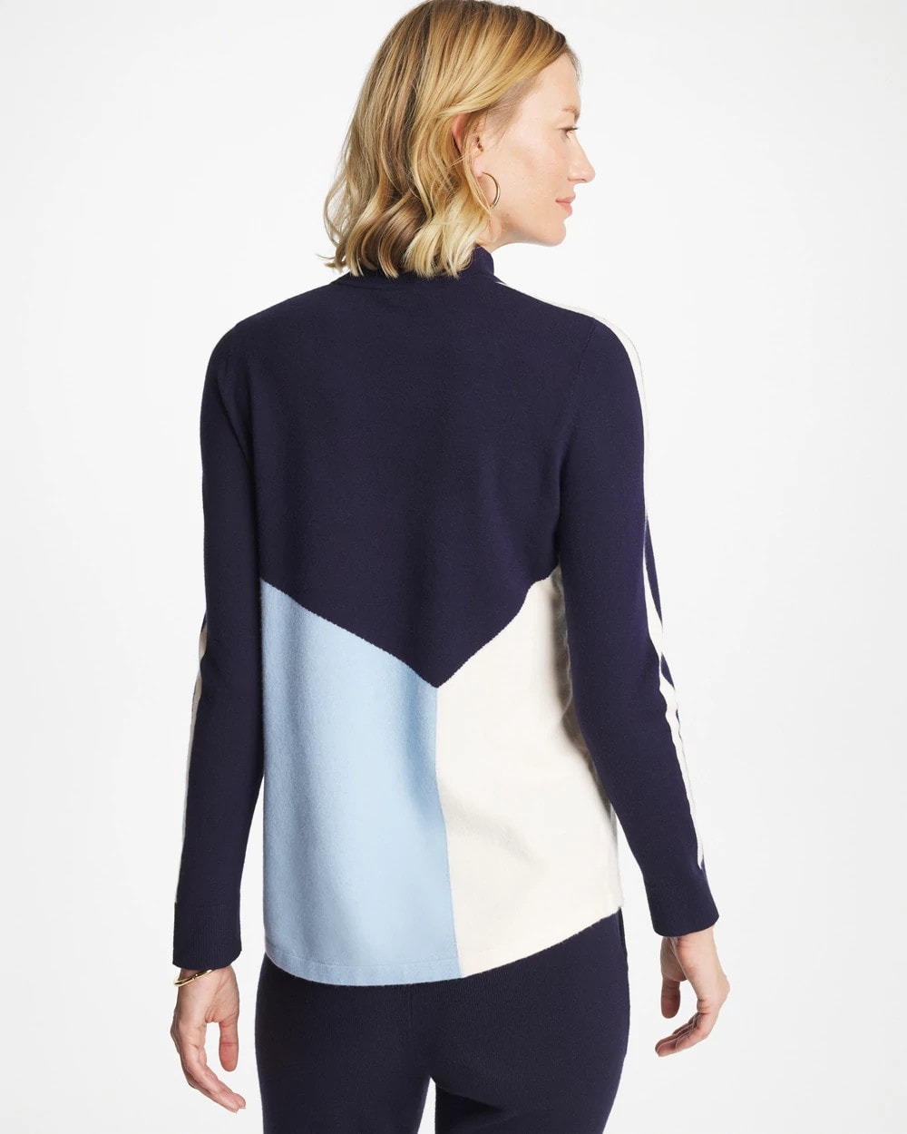 Chico's Online Crystal Topaz Zenergy® Luxe Colorblock Half-Zip Pullover