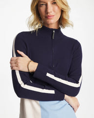 Chico's Online Crystal Topaz Zenergy® Luxe Colorblock Half-Zip Pullover