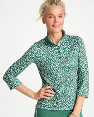 Chico's Discount Water Lily Green Zenergy® UPF Paint Snap Mockneck