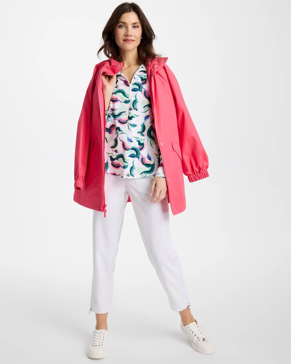Chico's Sale Blossom Zenergy® UPF Blooms Mock Zip Polo