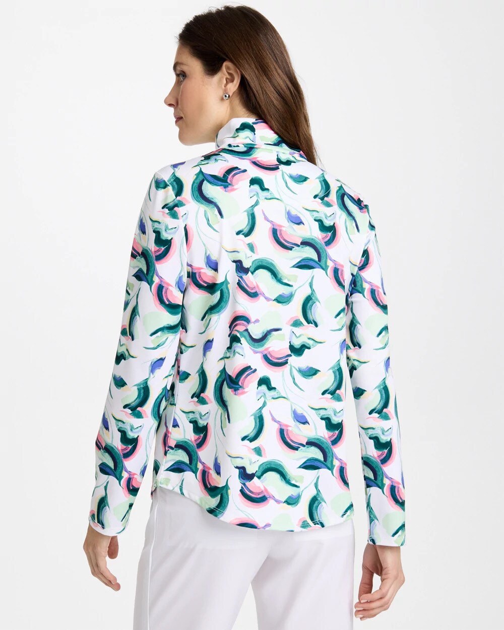 Chico's Sale Blossom Zenergy® UPF Blooms Mock Zip Polo