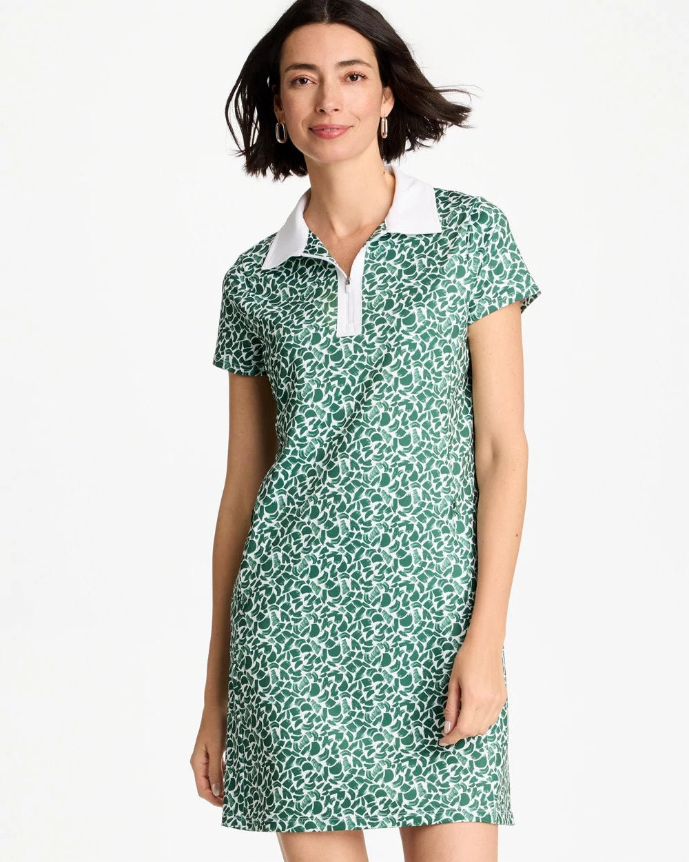 Chico's Outlet Water Lily Green Zenergy® UPF Paint Contrast Dress
