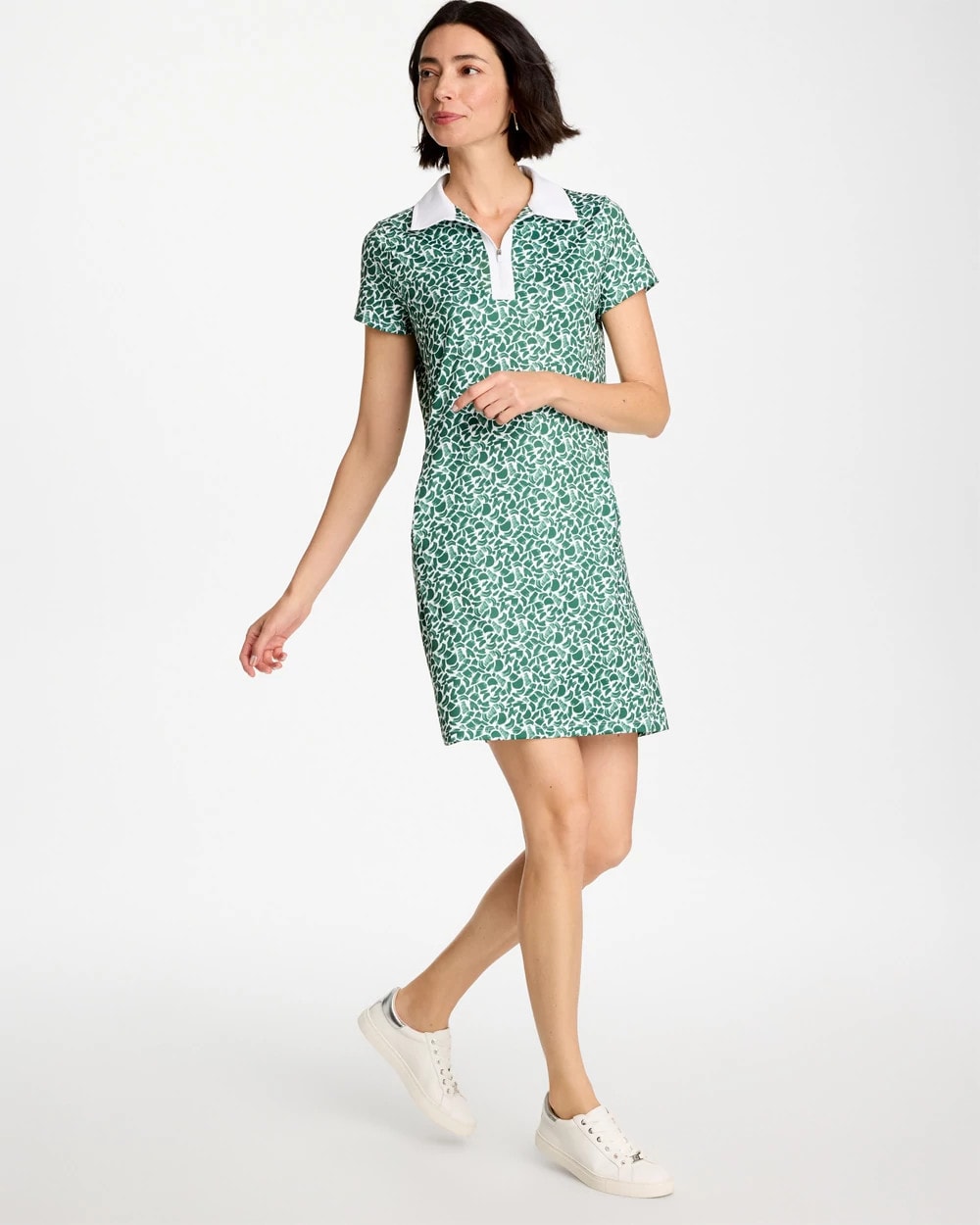 Chico's Outlet Water Lily Green Zenergy® UPF Paint Contrast Dress