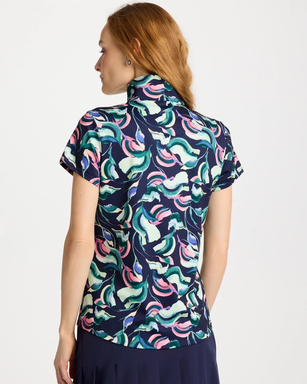 Chico's On Sale Blossom Zenergy® UPF Blooms Half Zip Polo