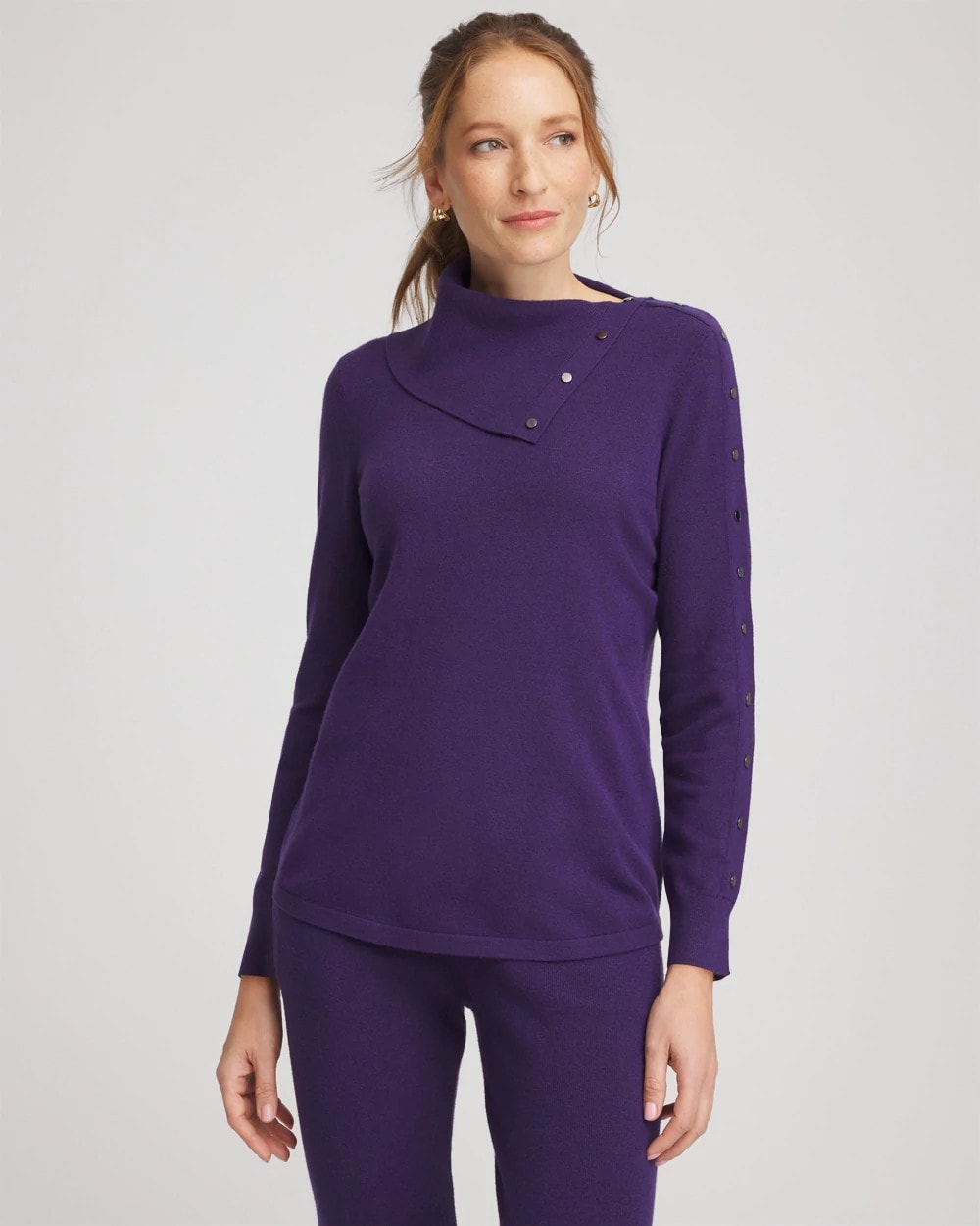 Chico's Online Purple Elixir Zenergy® Luxe Envelope Neck Sweater