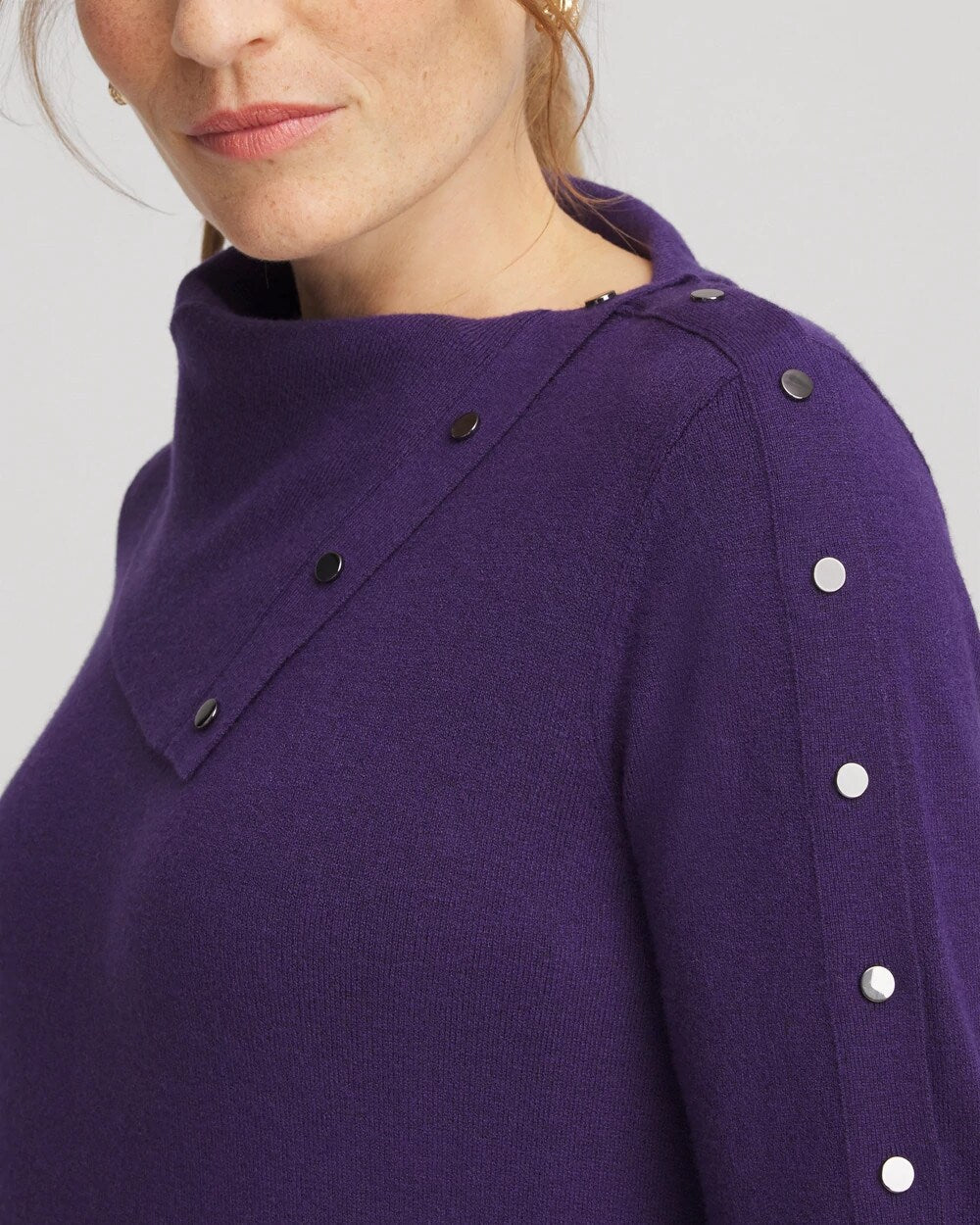 Chico's Online Purple Elixir Zenergy® Luxe Envelope Neck Sweater