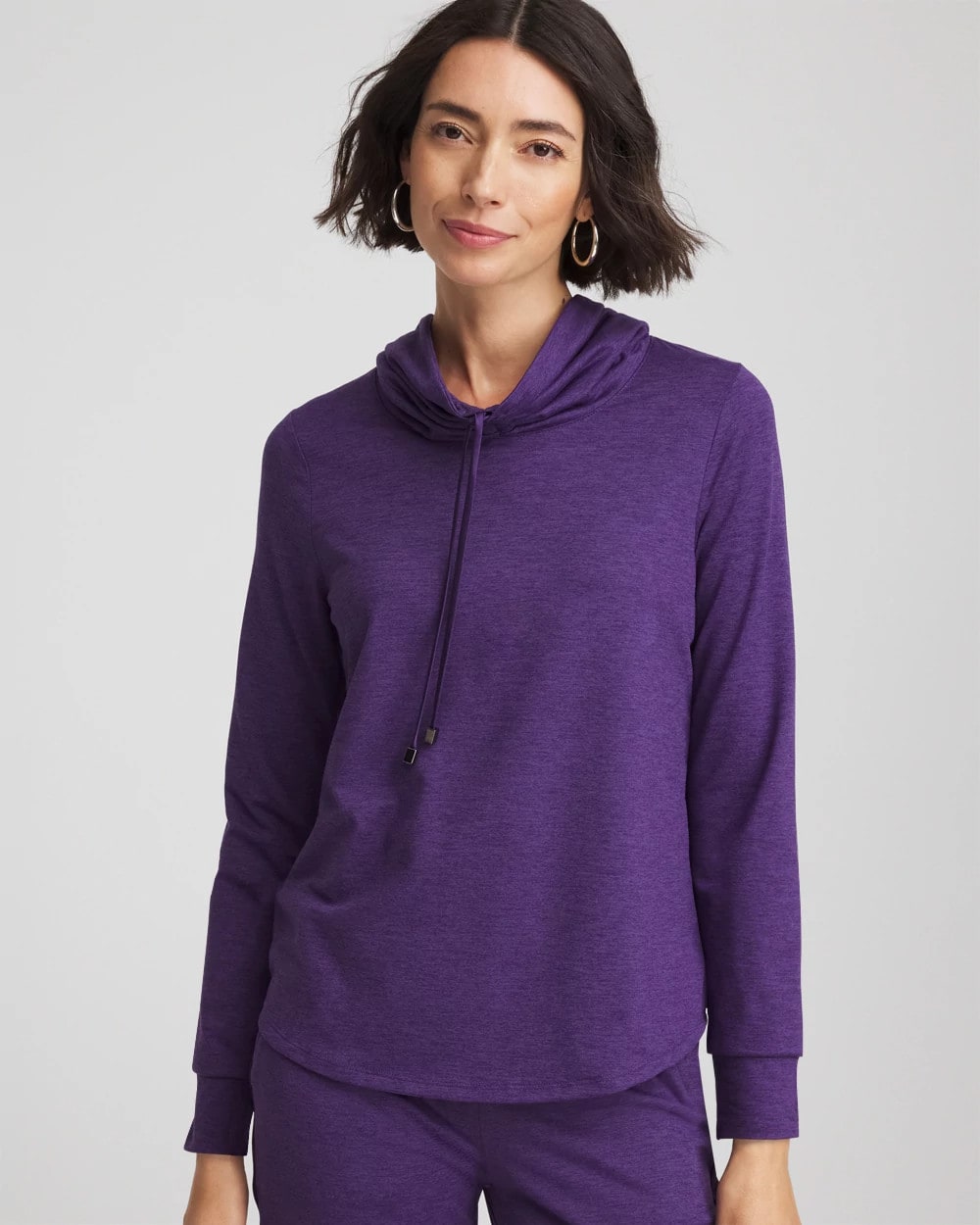 Chico's Sale Purple Elixir Zenergy® Cloud Cowlneck Top