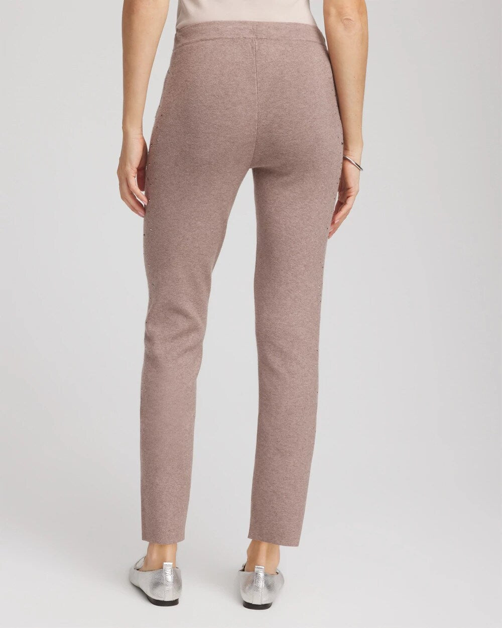 Chico's For Sale Taupe Heather Zenergy® Luxe Rhinestone Ankle Pants