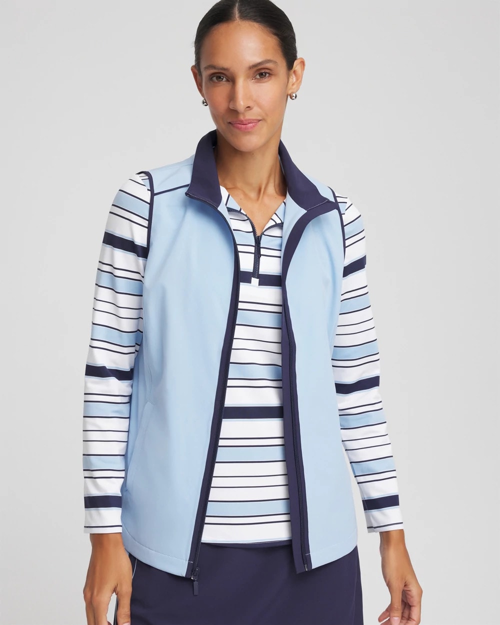 Chico's Online Crystal Topaz Zenergy® UPF Contrast Vest