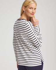 Chico's On Sale Passport Blue Zenergy® Soft Striped Top