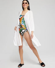 Chico's Discount Alabaster Button Front Swim Coverup