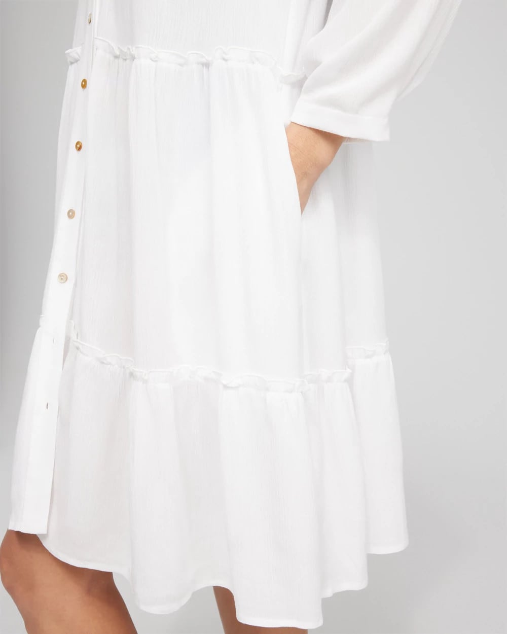 Chico's Discount Alabaster Button Front Swim Coverup