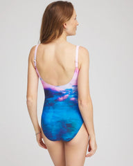 Chico's Discount Multi Print Gottex Under The Sea Square Neck One Piece