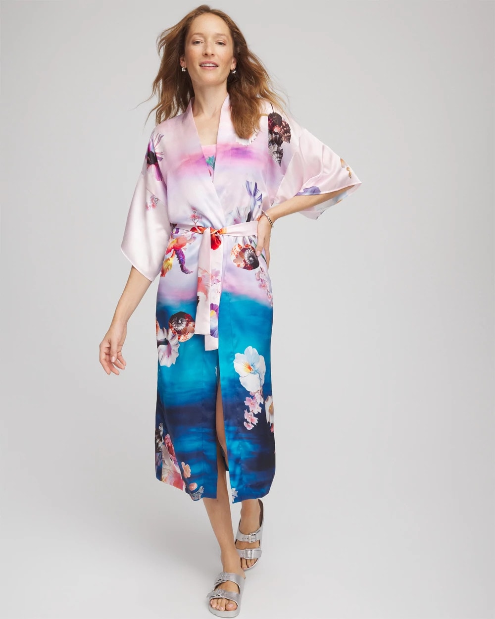 Chico's Sale Multi Print Gottex Under The Sea Kimono