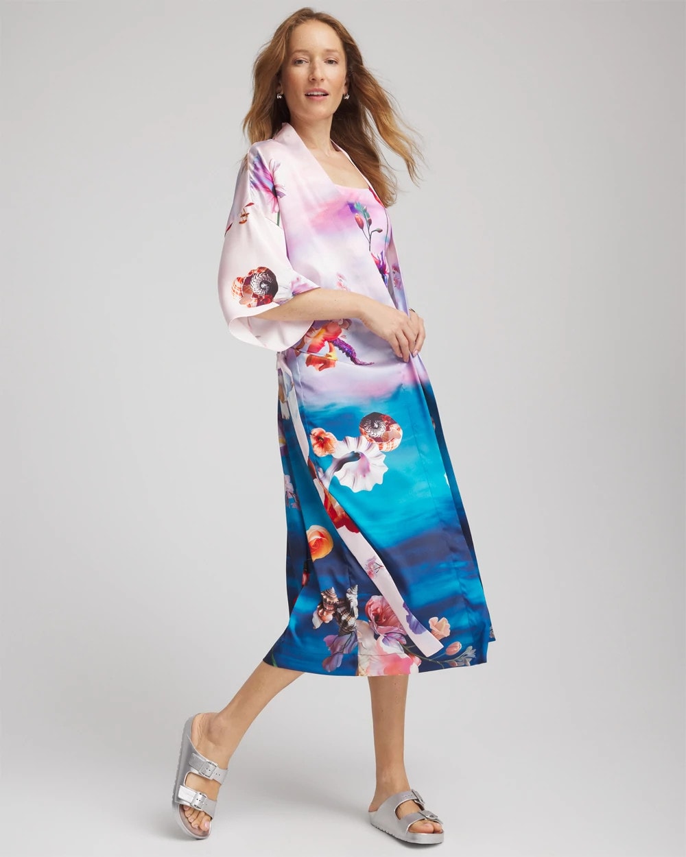 Chico's Sale Multi Print Gottex Under The Sea Kimono